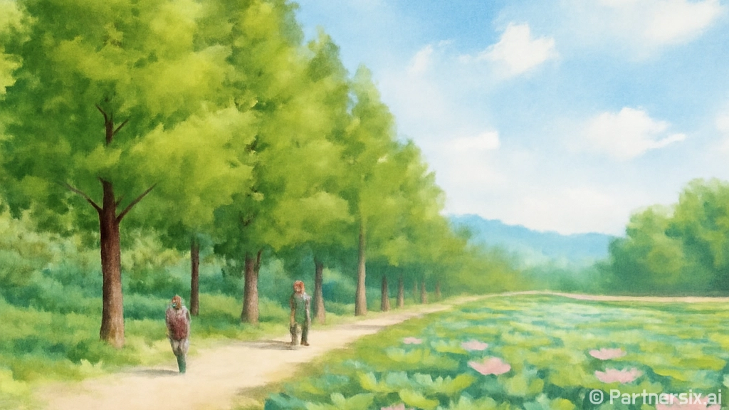 공주 정안천 생태공원, 메타세쿼이아길과 연꽃의 아름다움