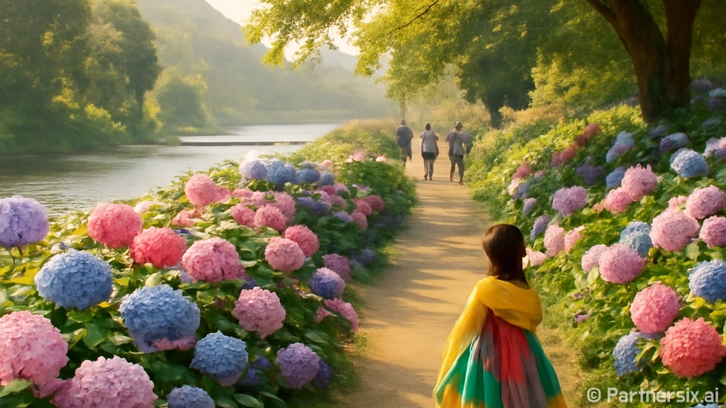 공주 유구색동수국정원, 자연과 예술의 만남