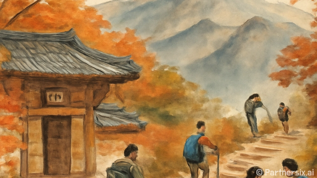 공주 계룡산 늦가을…