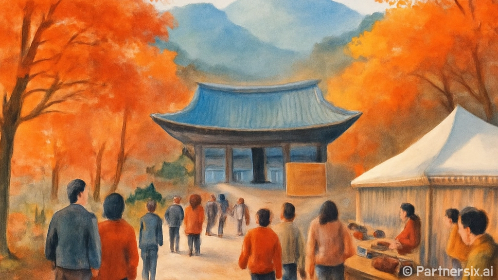 공주 동학사, 단풍…