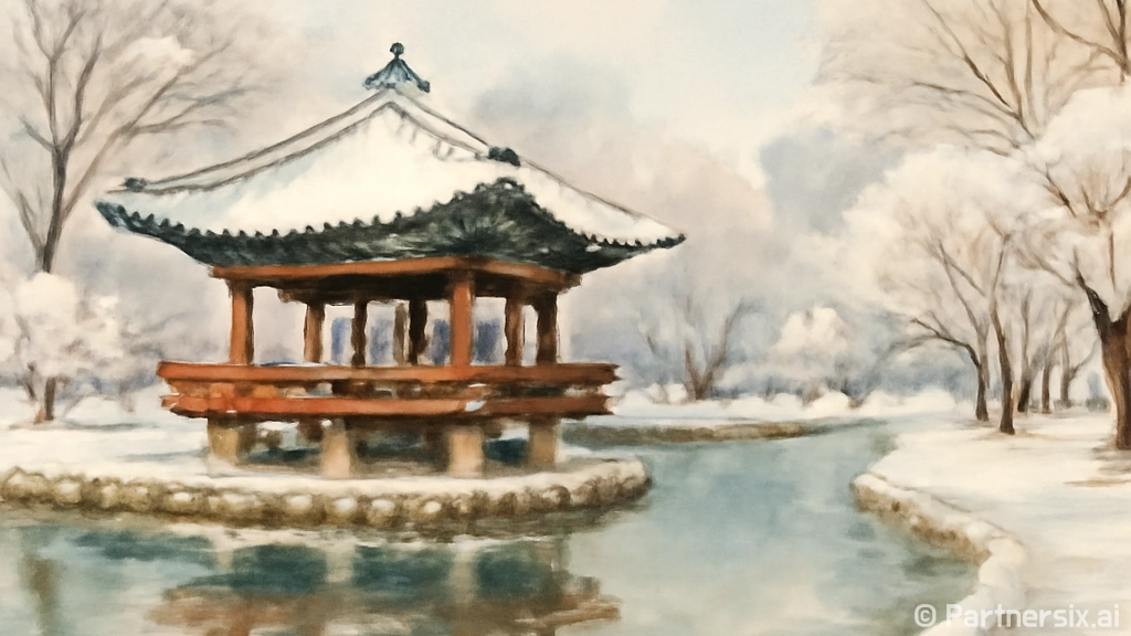 눈 내린 부여 궁남…