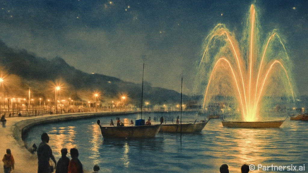 남당항 밤바다와 해양분수의 매력