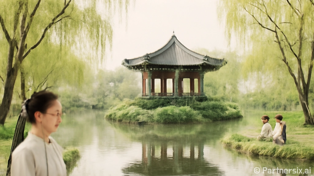 부여 궁남지 봄의 수양버들 산책길