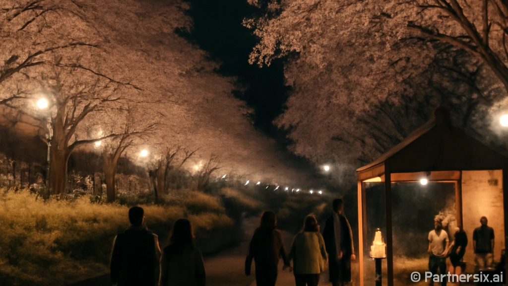 천안 원성천 벚꽃, 봄밤을 물들이다