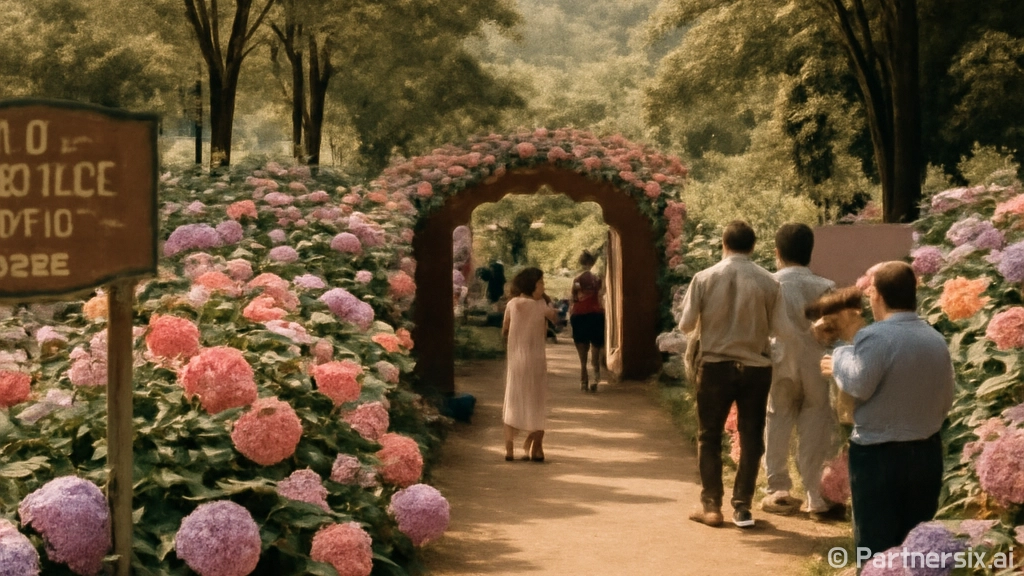 공주 유구 색동수국…