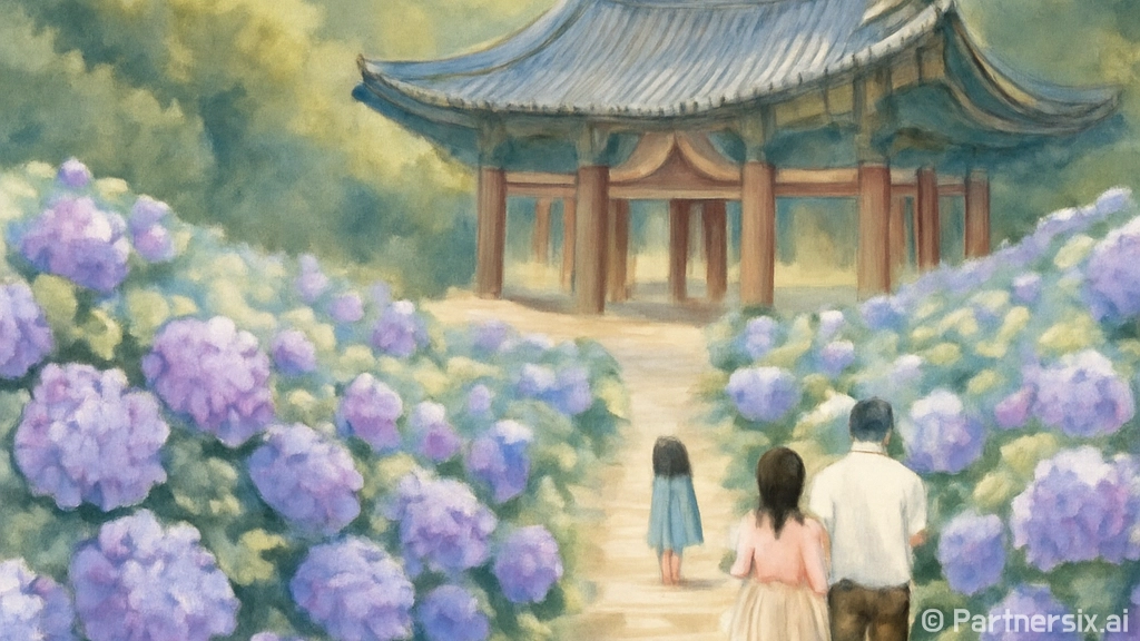 서산 부석사 수국길…