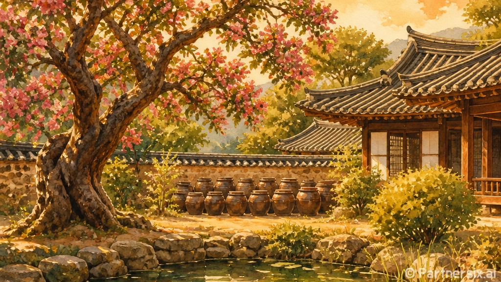 분홍빛 배롱나무와 고택의 여름 산책