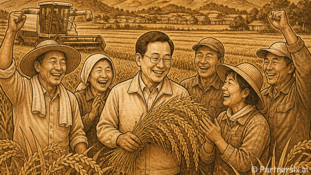 논산서 첫 수확된 충남 신품종 빠르미2