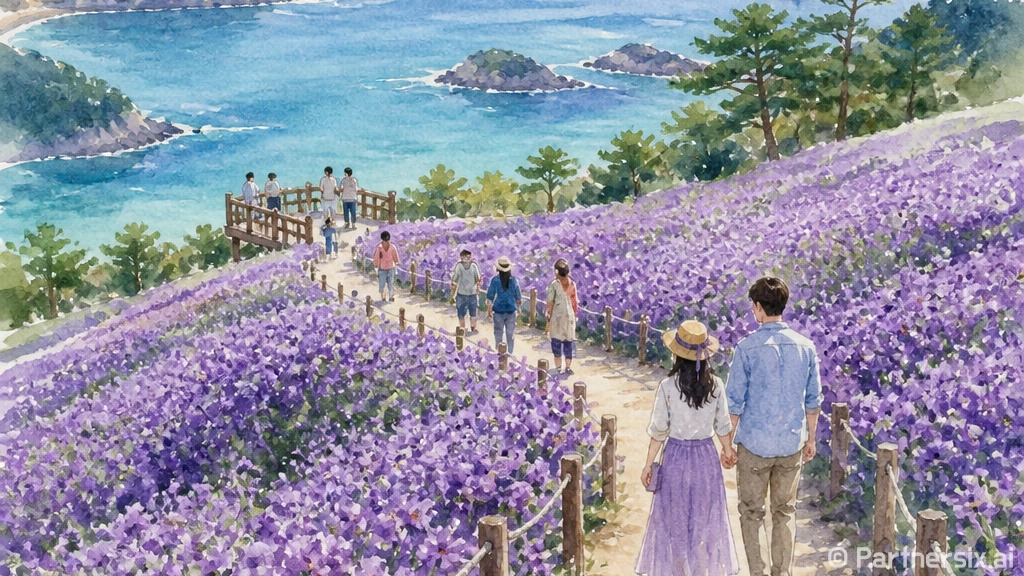 서천 보랏빛 꽃길과 바다 힐링 여행