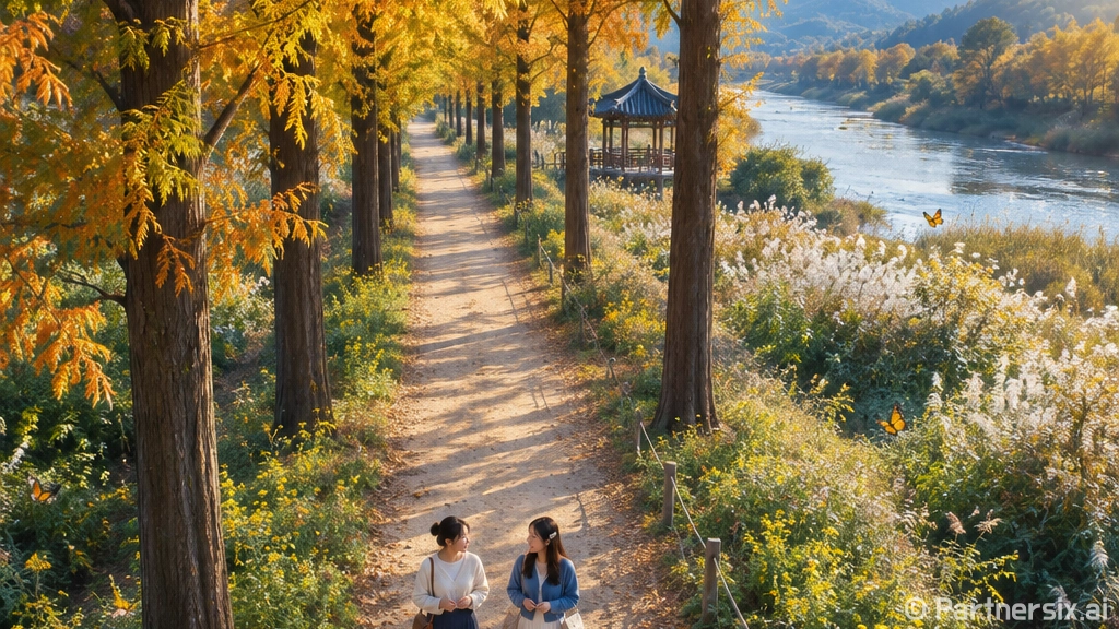 공주 메타세쿼이아길 가을 산책 명소
