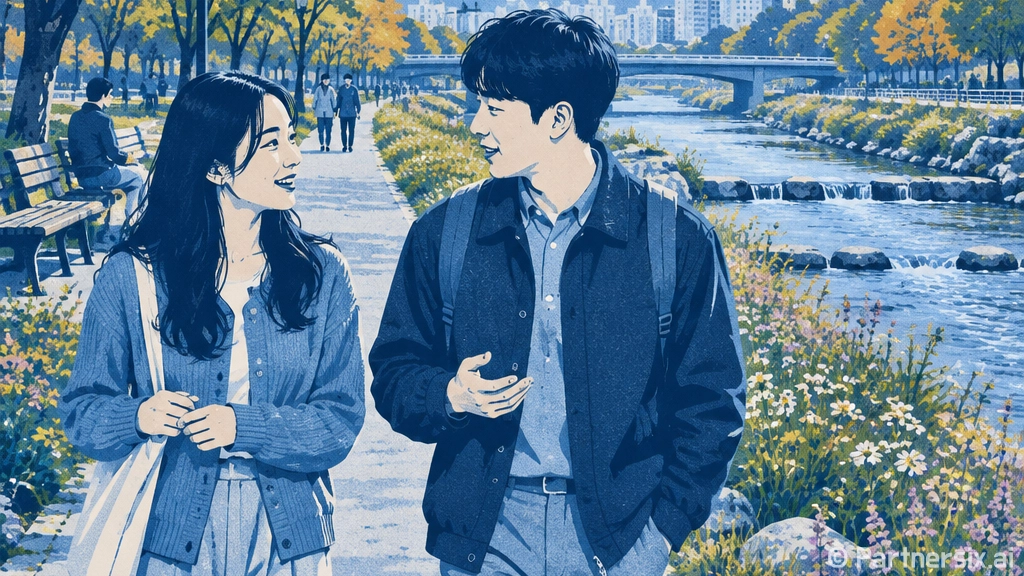 평온한 신리천공원 수변산책길