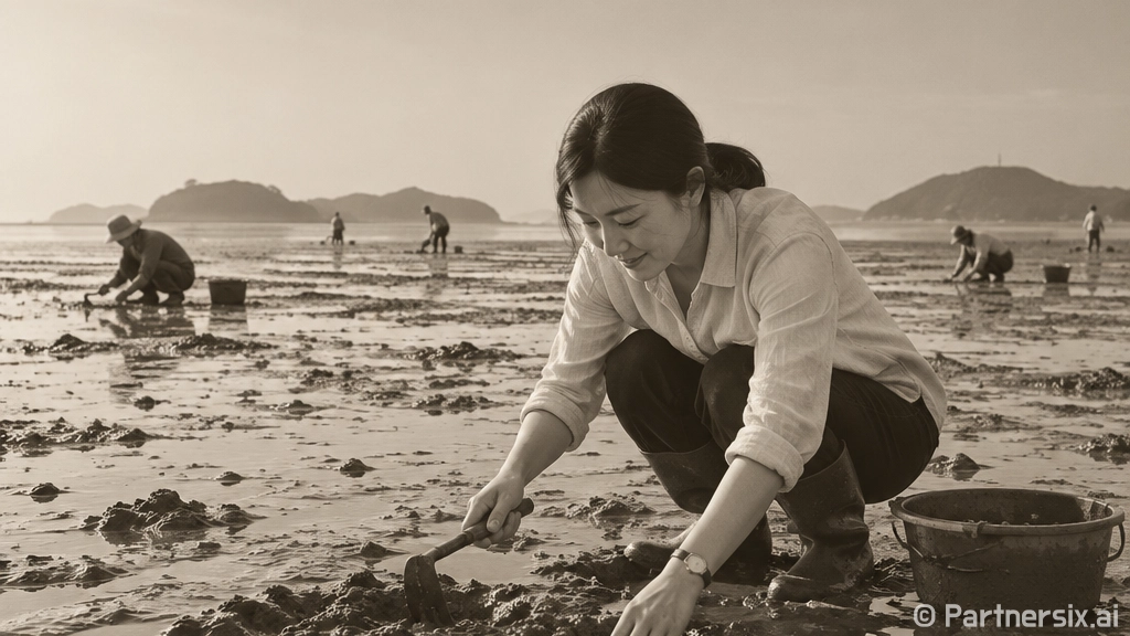 태안 청포대 해루질과 노을의 낭만