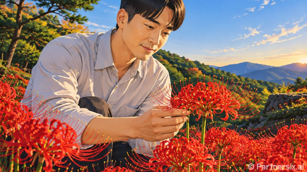 붉은 꽃무릇 물결, 보령 성주산 자연휴양림 가을 산책