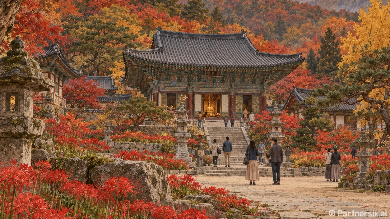 공주 마곡사 가을 꽃무릇과 천년고찰의 정취
