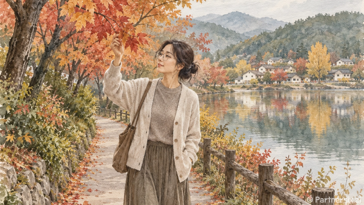 단풍 품은 정안저수지