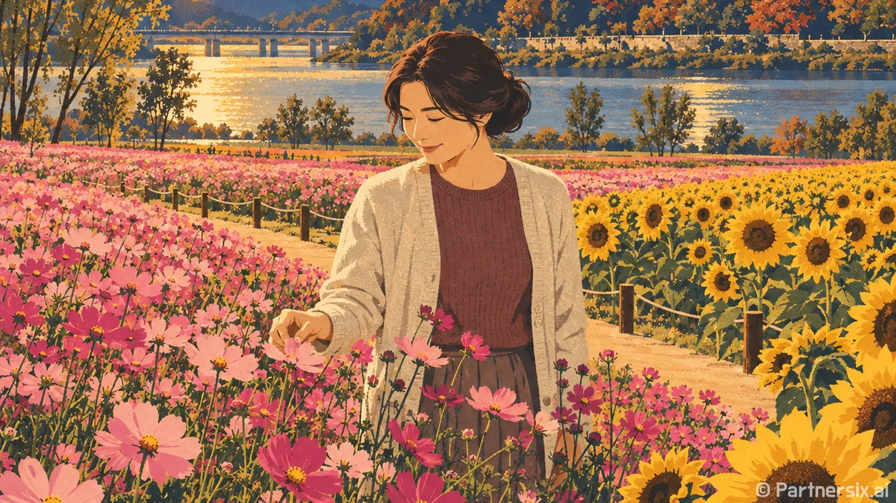 미르섬 꽃길과 공산성