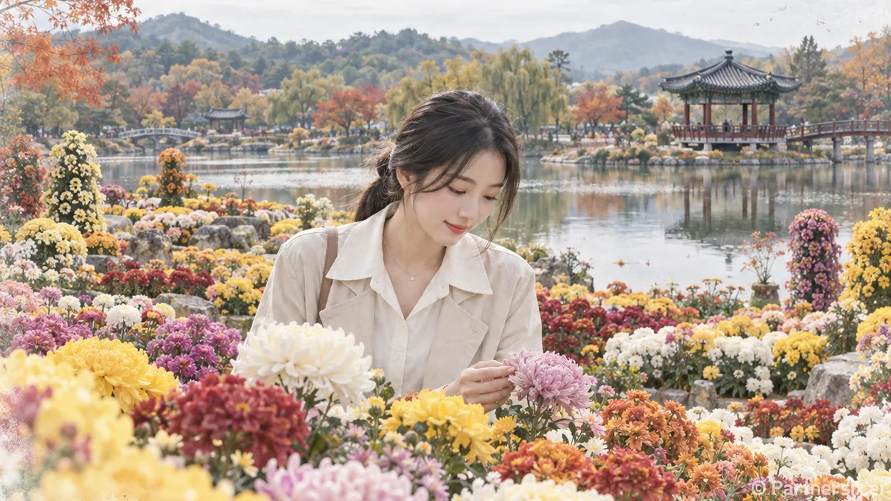 궁남지 물들이는 국화