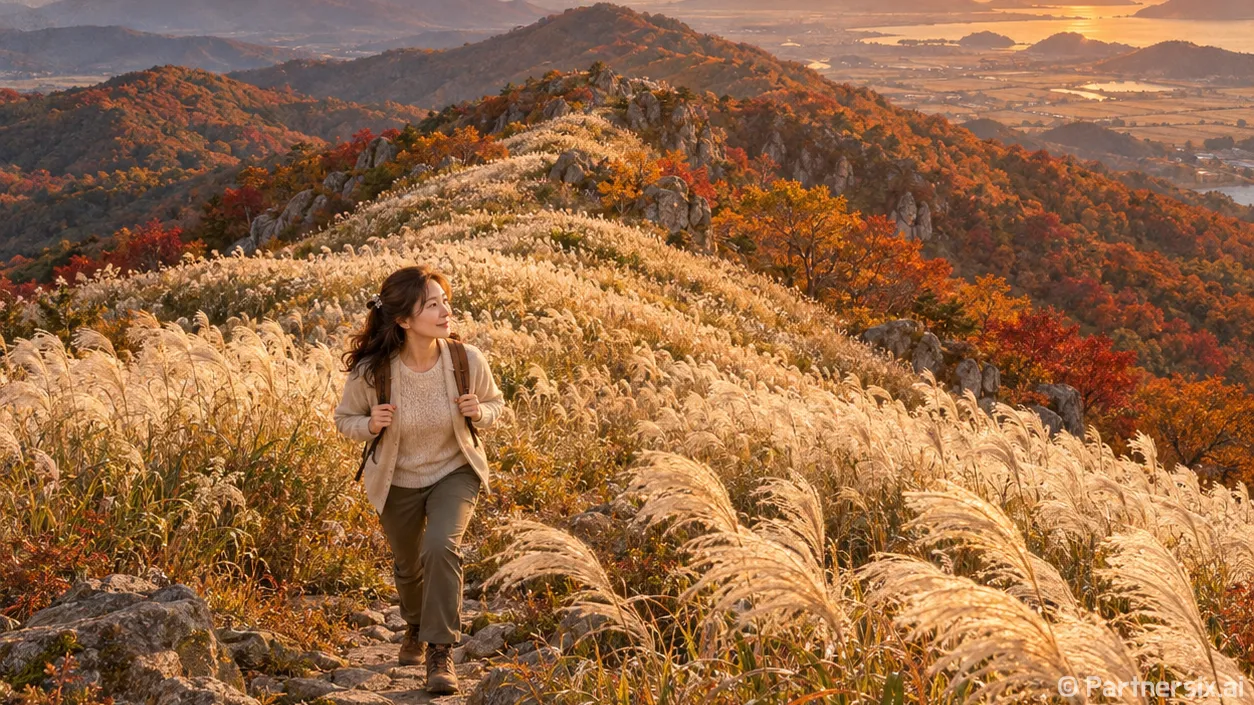 오서산 은빛 억새의 절정