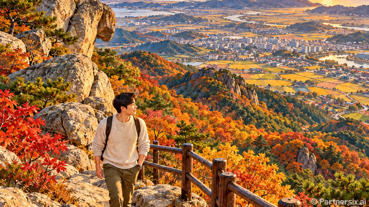 차로 만나는 백월산 노을
