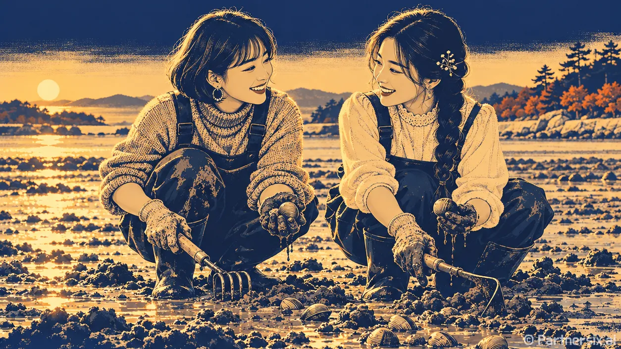 한시간 만에 조개 …