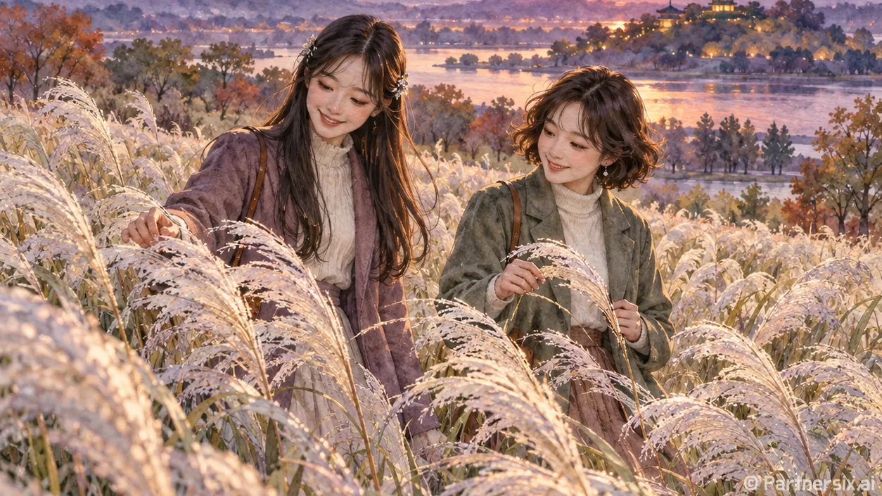 억새 물결 품은 나래공원