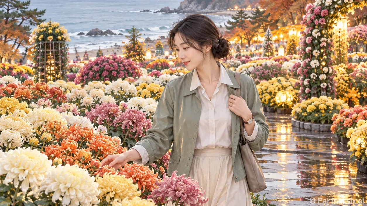 꽃빛으로 물든 태안의 밤