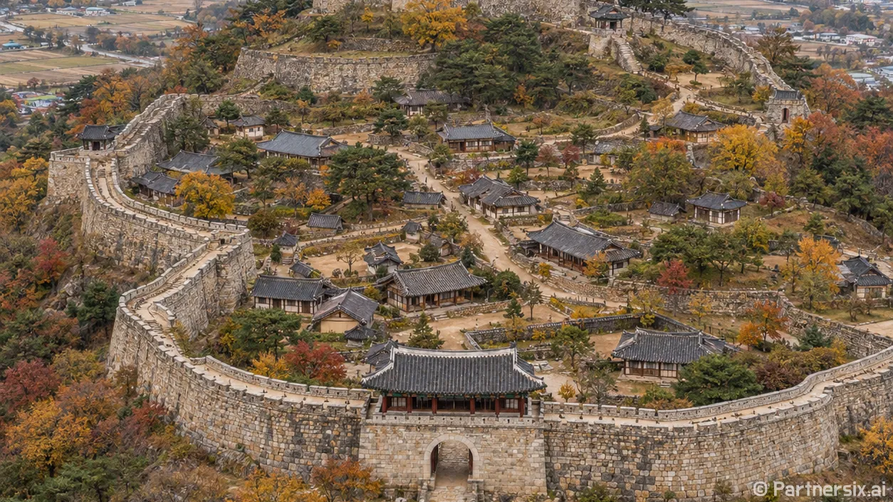 성곽 끝에 열린 홍성호