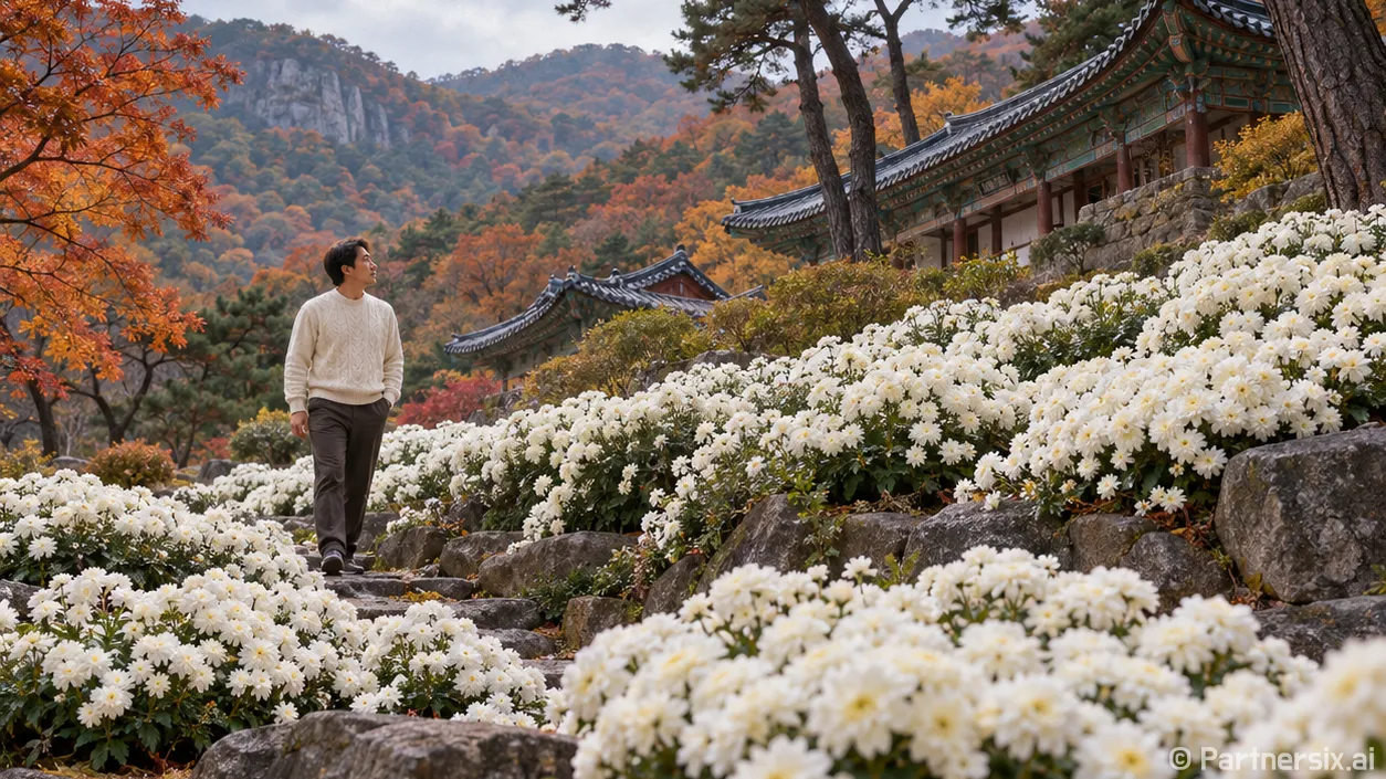 구절산에 내린 꽃눈
