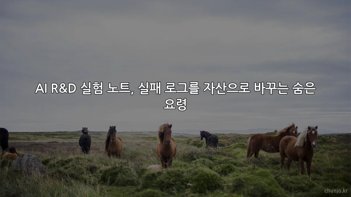 AI R&D 실험 노트, 실패 로그를 자산으로 바꾸는 숨은 요령