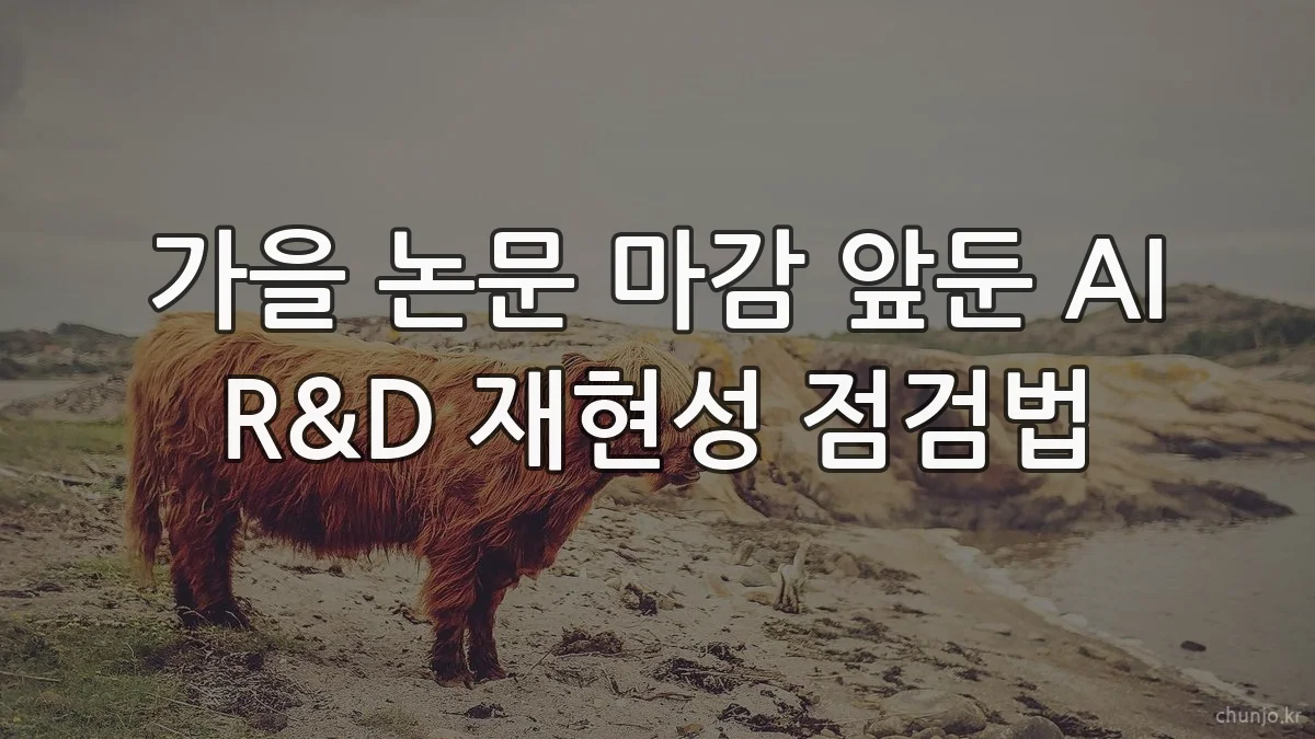 가을 논문 마감 앞둔 AI R&D 재현성 점검법