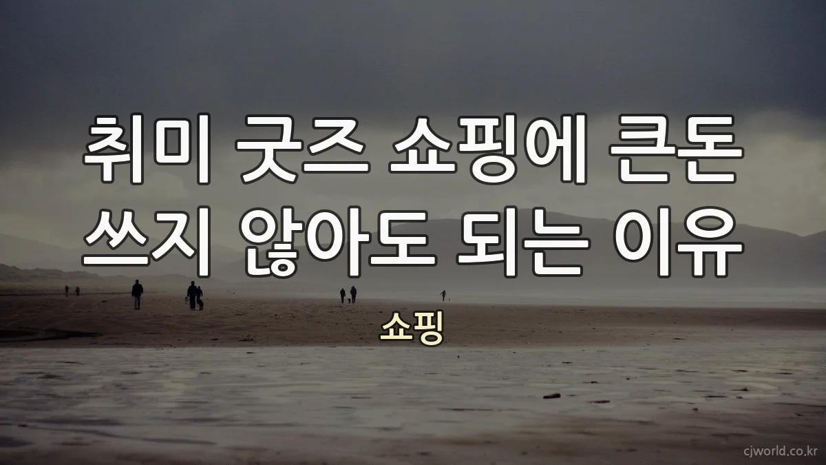 취미 굿즈 쇼핑에 큰돈 쓰지 않아도 되는 이유