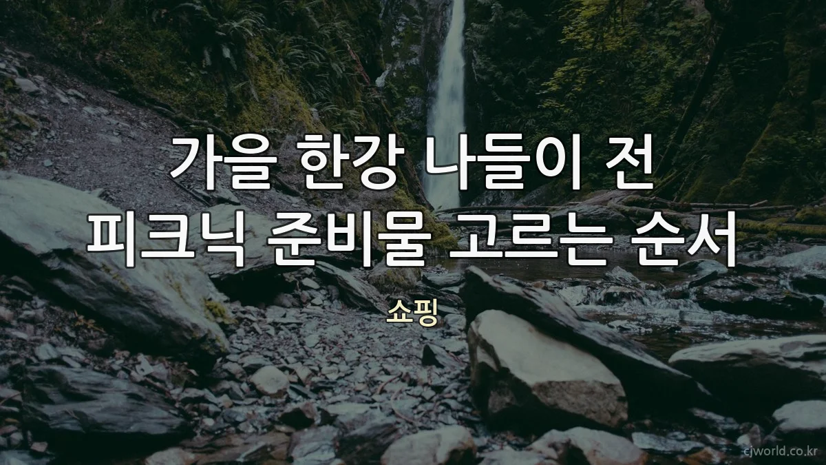 가을 한강 나들이 전 피크닉 준비물 고르는 순서