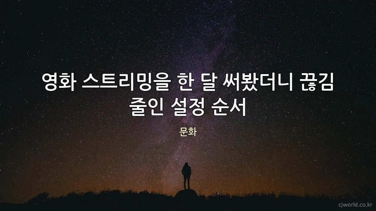 영화 스트리밍을 한 달 써봤더니 끊김 줄인 설정 순서
