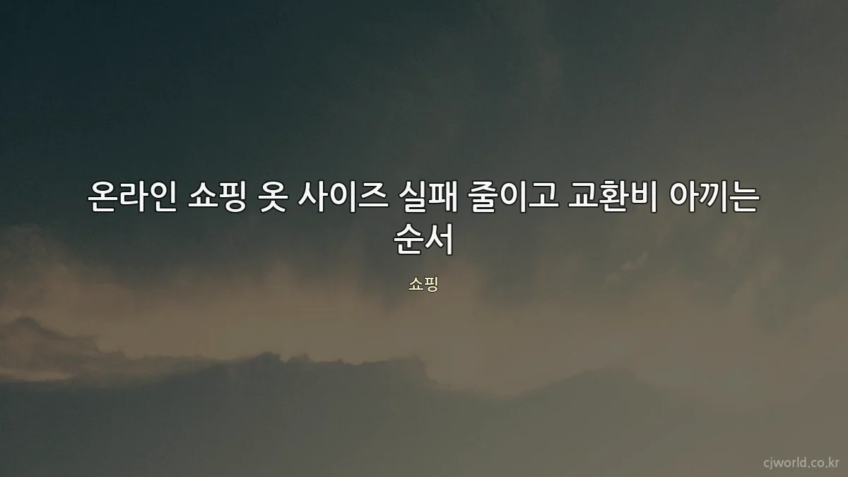 온라인 쇼핑 옷 사이즈 실패 줄이고 교환비 아끼는 순서