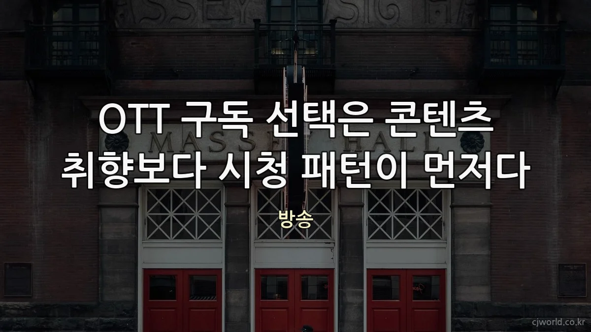 OTT 구독 선택은 콘텐츠 취향보다 시청 패턴이 먼저다