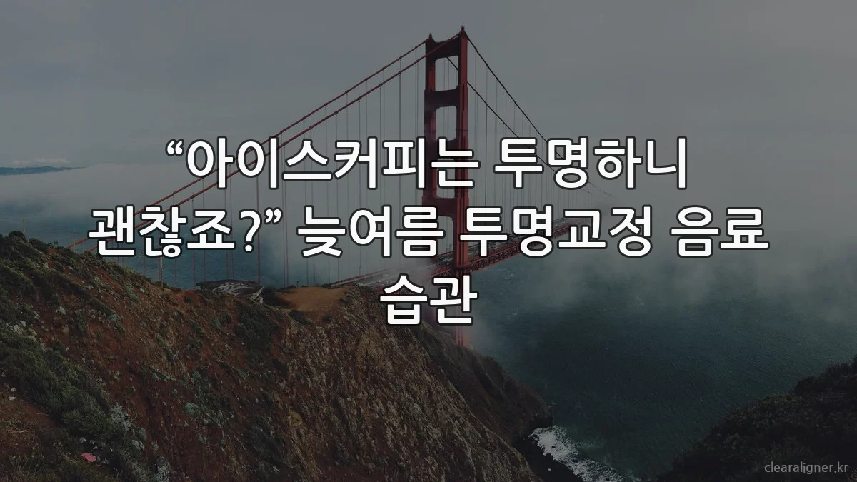 “아이스커피는 투명하니 괜찮죠?” 늦여름 투명교정 음료 습관