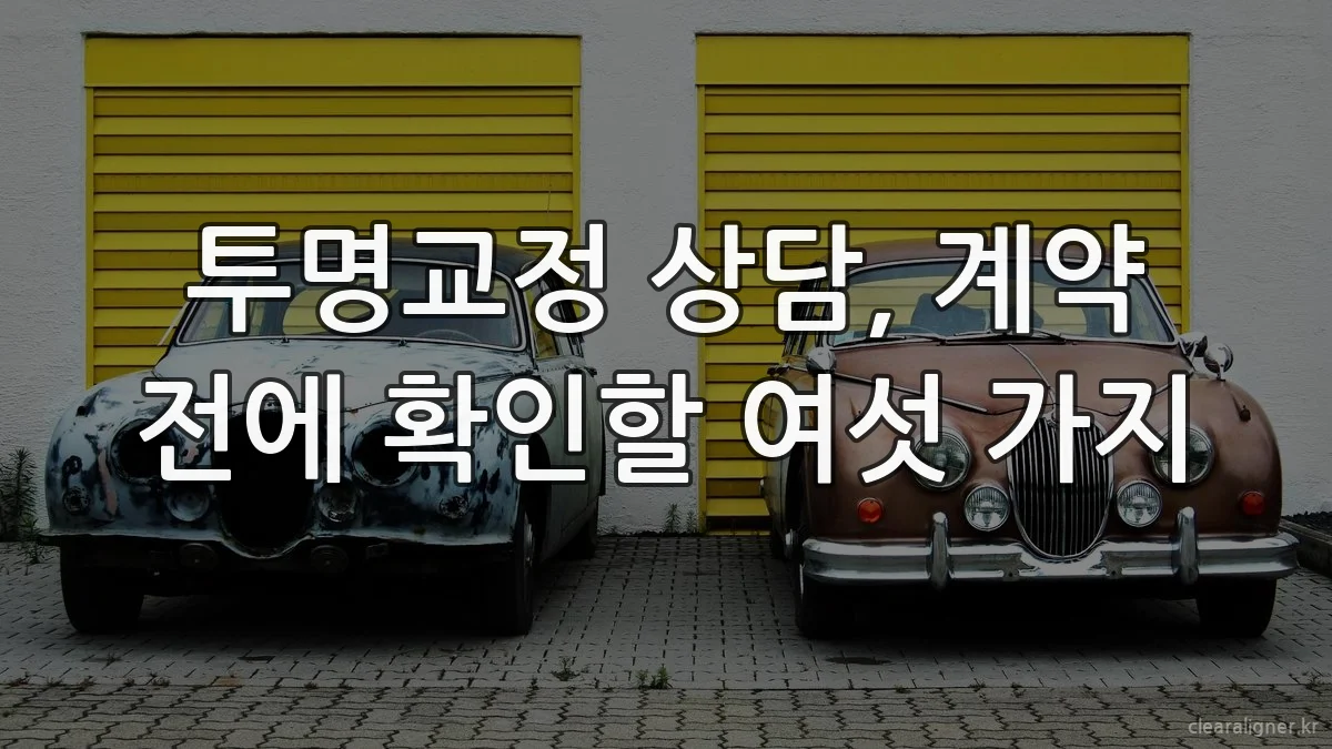 투명교정 상담, 계약 전에 확인할 여섯 가지
