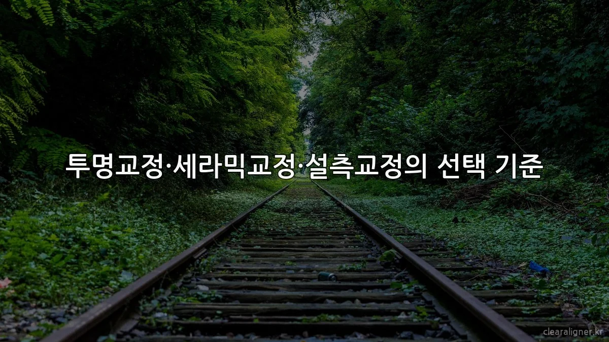 투명교정·세라믹교정·설측교정의 선택 기준