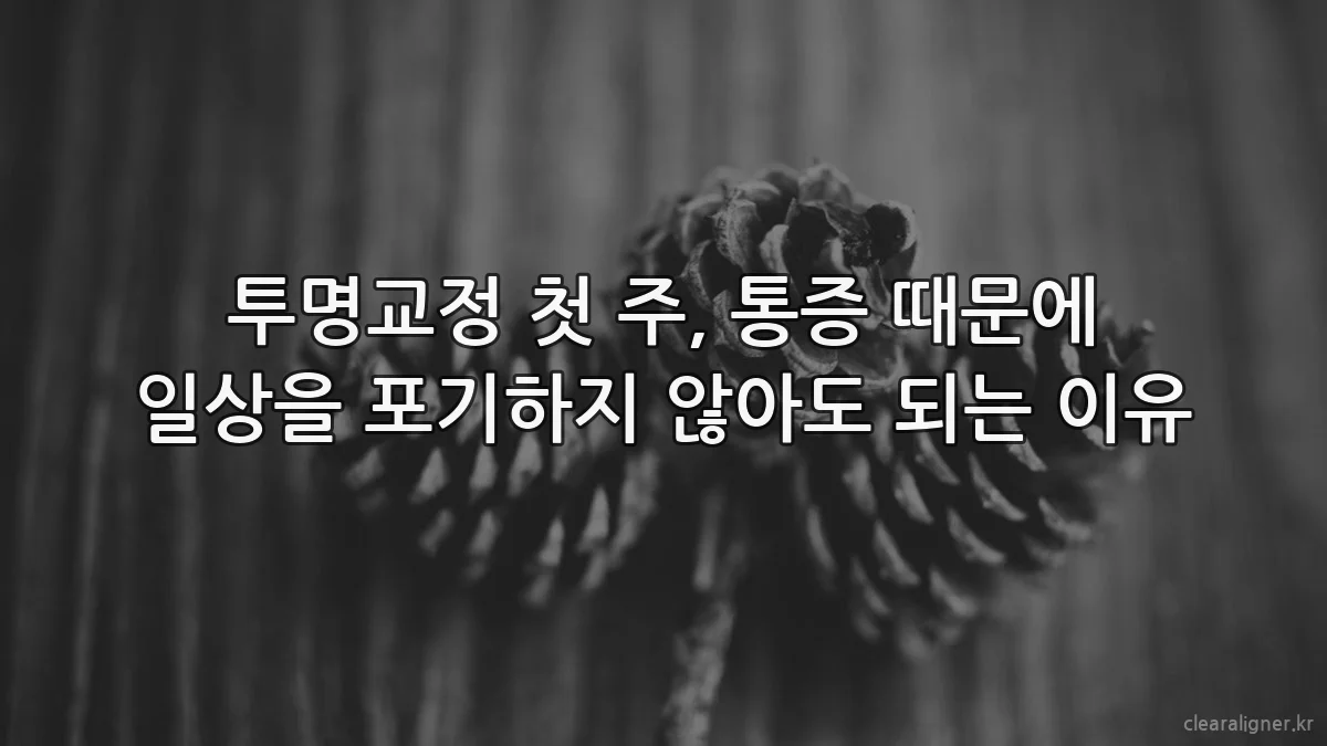 투명교정 첫 주, 통증 때문에 일상을 포기하지 않아도 되는 이유