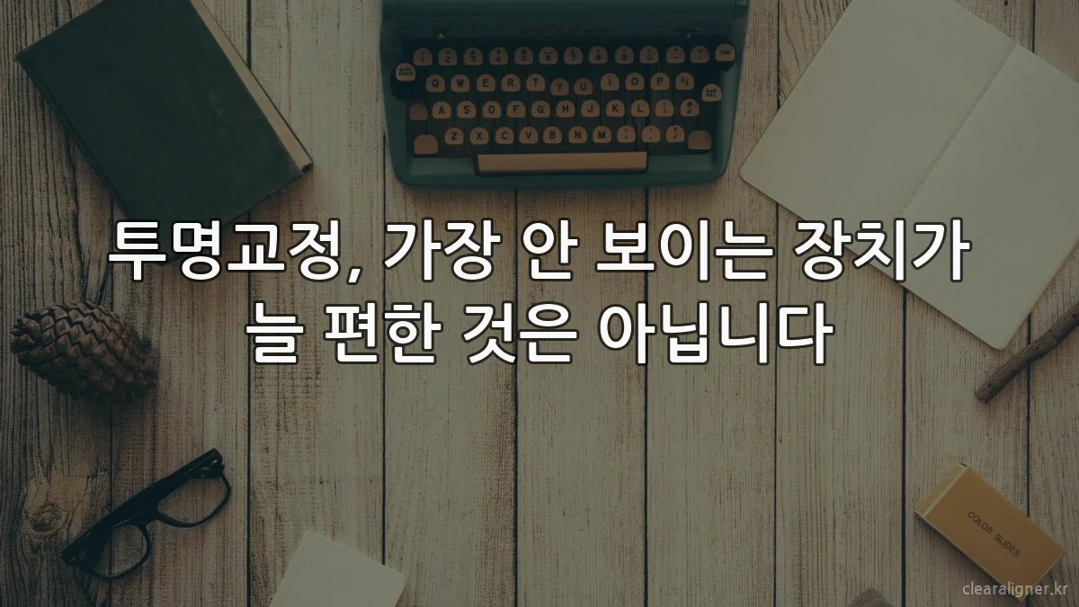 투명교정, 가장 안 보이는 장치가 늘 편한 것은 아닙니다