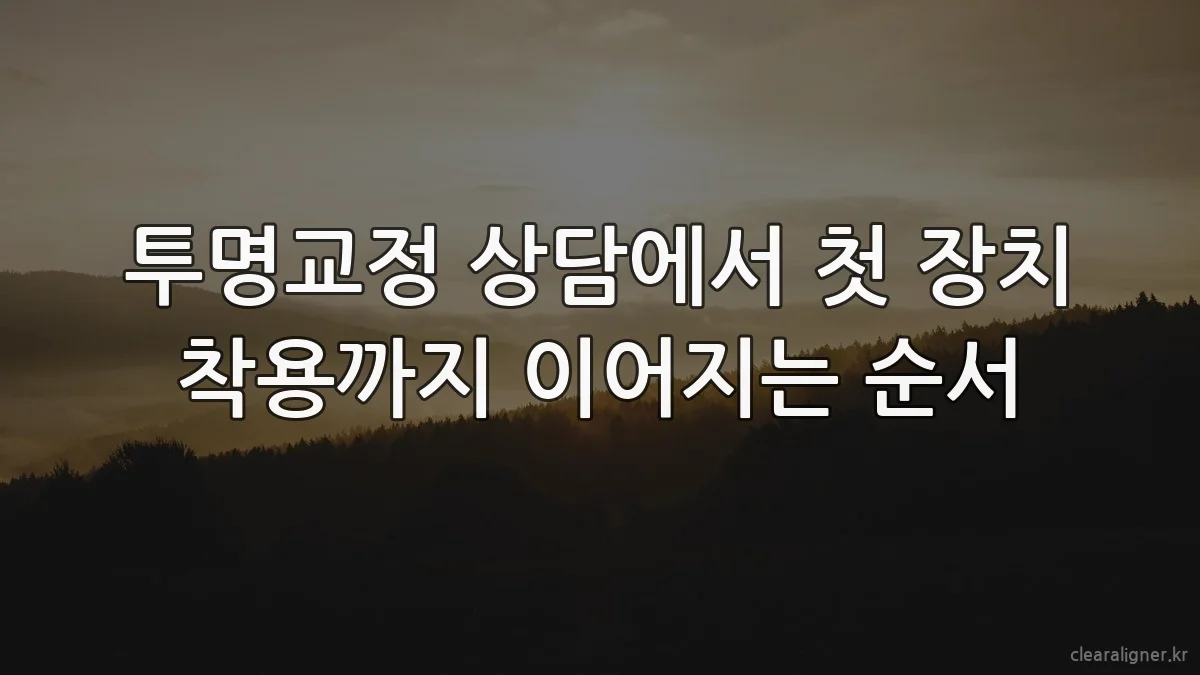투명교정 상담에서 첫 장치 착용까지 이어지는 순서
