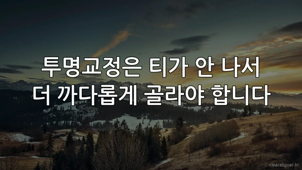 투명교정은 티가 안 나서 더 까다롭게 골라야 합니다