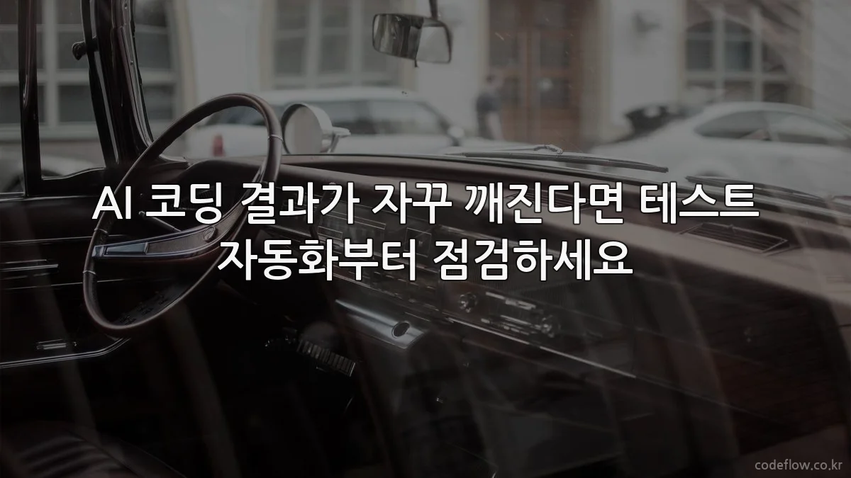 AI 코딩 결과가 자꾸 깨진다면 테스트 자동화부터 점검하세요