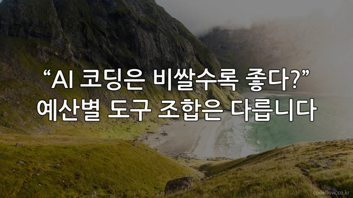 “AI 코딩은 비쌀수록 좋다?” 예산별 도구 조합은 다릅니다