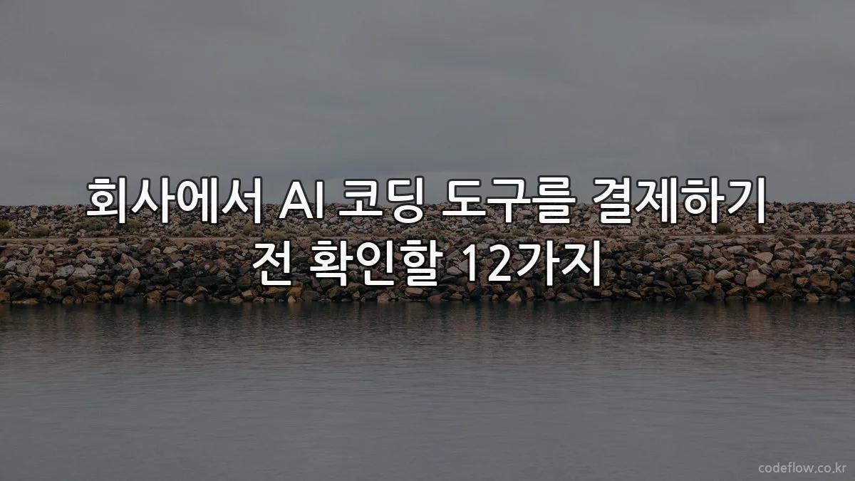 회사에서 AI 코딩 도구를 결제하기 전 확인할 12가지