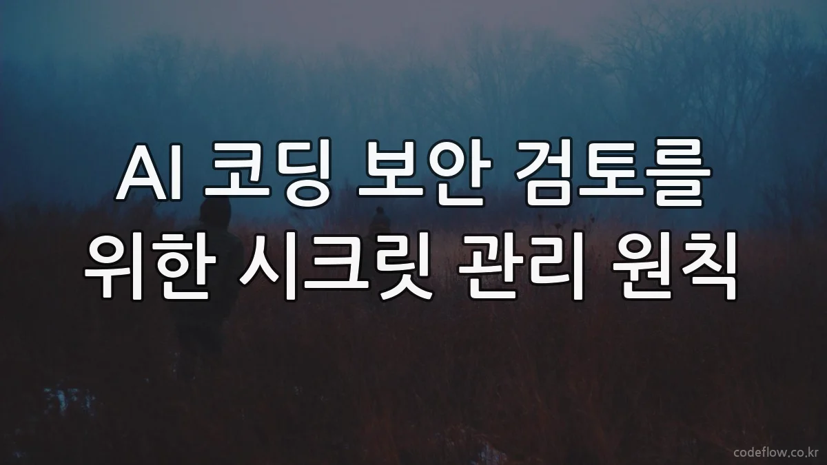 AI 코딩 보안 검토를 위한 시크릿 관리 원칙