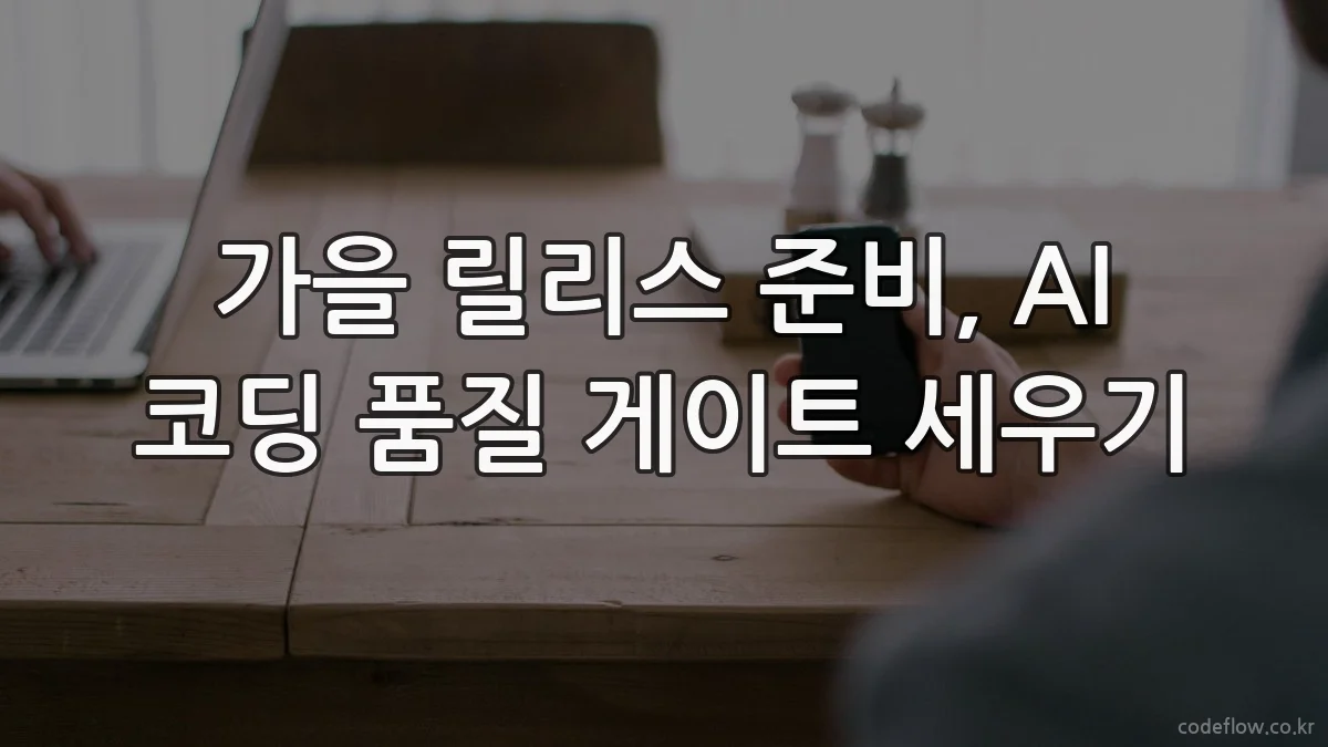 가을 릴리스 준비, AI 코딩 품질 게이트 세우기