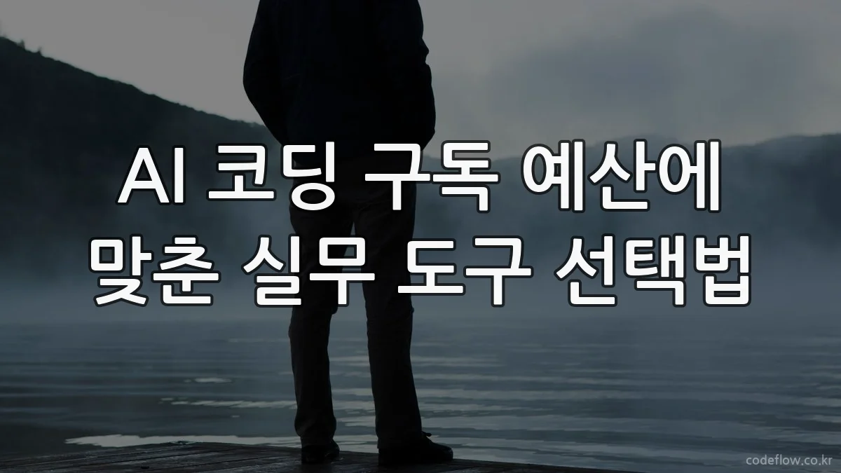 AI 코딩 구독 예산에 맞춘 실무 도구 선택법