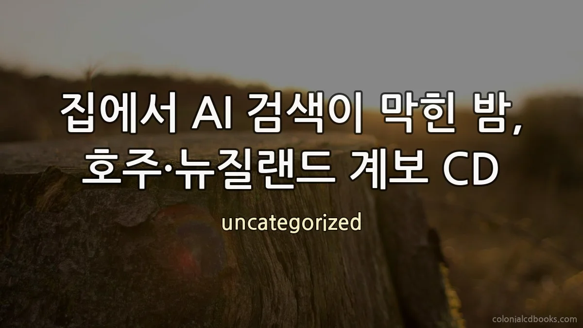 집에서 AI 검색이 막힌 밤, 호주·뉴질랜드 계보 CD