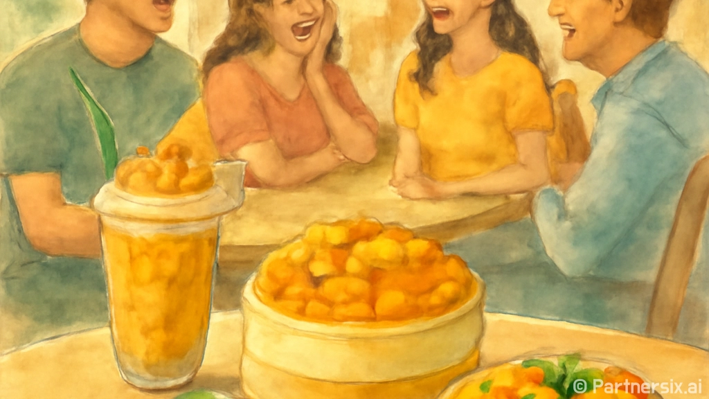 빕스에서 망고를 즐…